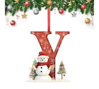 26 Letter Christmas Tree Decorate,Personalized Acrylic Letters Snowman Ornaments,Custom A to Z Hanging Christmas Pendant for Family Friends,for DIY Crafts Decorations, Home Party Festival Decor (Y)