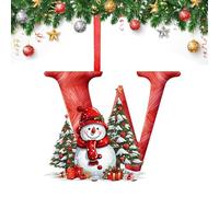26 Letter Christmas Tree Decorate,Personalized Acrylic Letters Snowman Ornaments,Custom A to Z Hanging Christmas Pendant for Family Friends,for DIY Crafts Decorations, Home Party Festival Decor (W)