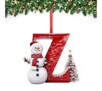 26 Letter Christmas Tree Decorate,Personalized Acrylic Letters Snowman Ornaments,Custom A to Z Hanging Christmas Pendant for Family Friends,for DIY Crafts Decorations, Home Party Festival Decor (Z)