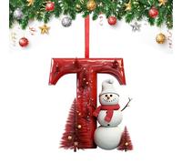 26 Letter Christmas Tree Decorate,Personalized Acrylic Letters Snowman Ornaments,Custom A to Z Hanging Christmas Pendant for Family Friends,for DIY Crafts Decorations, Home Party Festival Decor (T)