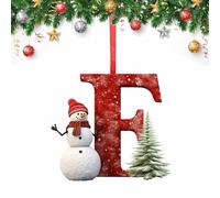 26 Letter Christmas Tree Decorate,Personalized Acrylic Letters Snowman Ornaments,Custom A to Z Hanging Christmas Pendant for Family Friends,for DIY Crafts Decorations, Home Party Festival Decor (F)