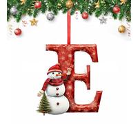 26 Letter Christmas Tree Decorate,Personalized Acrylic Letters Snowman Ornaments,Custom A to Z Hanging Christmas Pendant for Family Friends,for DIY Crafts Decorations, Home Party Festival Decor (E)