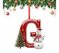 26 Letter Christmas Tree Decorate,Personalized Acrylic Letters Snowman Ornaments,Custom A to Z Hanging Christmas Pendant for Family Friends,for DIY Crafts Decorations, Home Party Festival Decor (G)