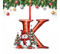 26 Letter Christmas Tree Decorate,Personalized Acrylic Letters Snowman Ornaments,Custom A to Z Hanging Christmas Pendant for Family Friends,for DIY Crafts Decorations, Home Party Festival Decor (K)