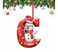 26 Letter Christmas Tree Decorate,Personalized Acrylic Letters Snowman Ornaments,Custom A to Z Hanging Christmas Pendant for Family Friends,for DIY Crafts Decorations, Home Party Festival Decor (C)