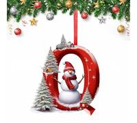 26 Letter Christmas Tree Decorate,Personalized Acrylic Letters Snowman Ornaments,Custom A to Z Hanging Christmas Pendant for Family Friends,for DIY Crafts Decorations, Home Party Festival Decor (Q)