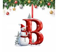 26 Letter Christmas Tree Decorate,Personalized Acrylic Letters Snowman Ornaments,Custom A to Z Hanging Christmas Pendant for Family Friends,for DIY Crafts Decorations, Home Party Festival Decor (B)