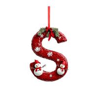 26 Letter Christmas Tree Decorations, Acrylic Alphabet Hanging Ornaments with Santa Snowman Personalised DIY Craft Decor for Xmas Tree Fillers Stocking Stuffers Holiday Home Decor, S