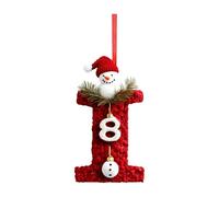 26 Letter Christmas Tree Decorations, Acrylic Alphabet Hanging Ornaments with Santa Snowman Personalised DIY Craft Decor for Xmas Tree Stocking Fillers Holiday Home Decor, I