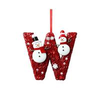 26 Letter Christmas Tree Decorations, Acrylic Alphabet Hanging Ornaments with Santa Snowman Personalised DIY Craft Decor for Xmas Tree Fillers Stocking Stuffers Holiday Home Decor, W