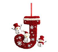 26 Letter Christmas Tree Decorations, Acrylic Alphabet Hanging Ornaments with Santa Snowman Personalised DIY Craft Decor for Xmas Tree Fillers Stocking Stuffers Holiday Home Decor, J