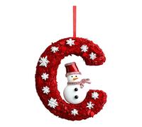 26 Letter Christmas Tree Decorations, Acrylic Alphabet Hanging Ornaments with Santa Snowman Personalised DIY Craft Decor for Xmas Tree Fillers Stocking Stuffers Holiday Home Decor, C