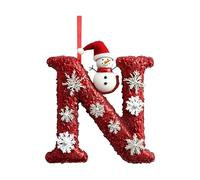 26 Letter Christmas Tree Hanging Pendant,2025 Christmas Letters Ornaments A-Z Ornament Letters Decorative,Hanging Alphabet Letter DIY Craft Ornaments for Tree (N)