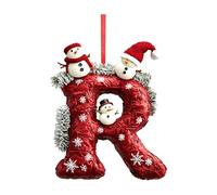 26 Letter Christmas Tree Hanging Pendant,2025 Christmas Letters Ornaments A-Z Ornament Letters Decorative,Hanging Alphabet Letter DIY Craft Ornaments for Tree (R)