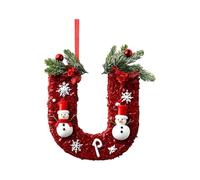 26 Letter Christmas Tree Hanging Pendant,2025 Christmas Letters Ornaments A-Z Ornament Letters Decorative,Hanging Alphabet Letter DIY Craft Ornaments for Tree (U)