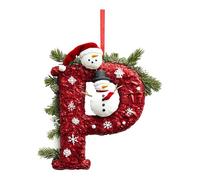 26 Letter Christmas Tree Hanging Pendant,2025 Christmas Letters Ornaments A-Z Ornament Letters Decorative,Hanging Alphabet Letter DIY Craft Ornaments for Tree (P)