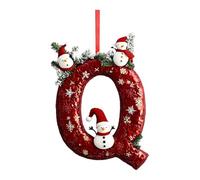 26 Letter Christmas Tree Hanging Pendant,2025 Christmas Letters Ornaments A-Z Ornament Letters Decorative,Hanging Alphabet Letter DIY Craft Ornaments for Tree (Q)