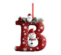26 Letter Christmas Tree Hanging Pendant,2025 Christmas Letters Ornaments A-Z Ornament Letters Decorative,Hanging Alphabet Letter DIY Craft Ornaments for Tree (B)