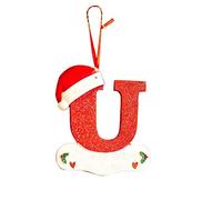 26 Letter Christmas Tree Hanging Pendant, A to Z Ornament Letters Christmas Tree Decoration Pendant, Decoration DIY Christmas Ornaments, Hanging Xmas Alphabet Letters for Christmas (red21, One Size)