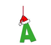 26 Letter Christmas Tree Hanging Pendant, A to Z Ornament Letters Christmas Tree Decoration Pendant, Personalized DIY Christmas Ornaments, Hanging Xmas Alphabet Letters for Christmas Tree