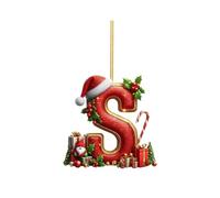 26 Letter Christmas Tree Hanging Pendant, A to Z Ornament Letters, Personalized DIY Christmas Ornaments,Xmas Alphabet Hanging Ornaments for Party Gifts