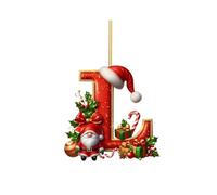 26 Letter Christmas Tree Hanging Pendant, A to Z Ornament Letters, Personalized DIY Christmas Ornaments,Xmas Alphabet Hanging Ornaments for Party Gifts (L)
