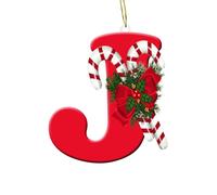 26 Letter Christmas Tree Hanging Pendant, Christmas Alphabet Letter Pendant, A to Z Ornament Letters Decorative Hanging Xmas Alphabet Letters for Christmas Tree DIY Craft Christmas Ornaments (J)