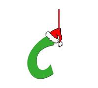 26 Letter Christmas Tree Hanging Pendant,Christmas Alphabet Letters, A to Z Ornaments Decorative Hanging Xmas Letters for Tree DIY Craft Xmas Ornament (C)