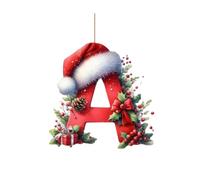 26 Letter Christmas Tree Hanging Pendant, Christmas Tree Decorations - DIY Hanging Letter Ornaments (A)