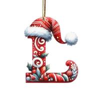 26 Letter Christmas Tree Hanging Pendant, Funny Letters Pendant Ornaments, Personalized DIY Xmas Alphabet Letters (L)