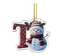 26 Letter Christmas Tree Hanging Pendant,Snowman Snowflakes A-Z Ornament Letters Decorative,Christmas Alphabet Letter DIY Craft Ornaments (T)