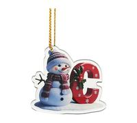 26 Letter Christmas Tree Hanging Pendant,Snowman Snowflakes A-Z Ornament Letters Decorative,Christmas Alphabet Letter DIY Craft Ornaments (C)