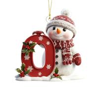 26 Letter Christmas Tree Snowman Ornaments, Acrylic Alphabet Snowman Decorations, for Party, Christmas, Home DIY Craft, Can be combined at will (O)