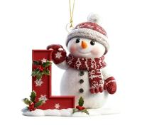 26 Letter Christmas Tree Snowman Ornaments, Acrylic Alphabet Snowman Decorations, for Party, Christmas, Home DIY Craft, Can be combined at will (L)