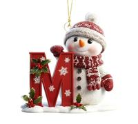 26 Letter Christmas Tree Snowman Ornaments, Acrylic Alphabet Snowman Decorations, for Party, Christmas, Home DIY Craft, Can be combined at will (M)
