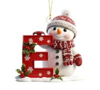 26 Letter Christmas Tree Snowman Ornaments, Acrylic Alphabet Snowman Decorations, for Party, Christmas, Home DIY Craft, Can be combined at will (E)