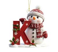 26 Letter Christmas Tree Snowman Ornaments, Acrylic Alphabet Snowman Decorations, for Party, Christmas, Home DIY Craft, Can be combined at will (K)