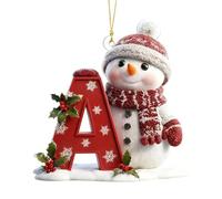 26 Letter Christmas Tree Snowman Ornaments, Acrylic Alphabet Snowman Decorations, for Party, Christmas, Home DIY Craft, Can be combined at will (A)