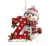 26 Letter Christmas Tree Snowman Ornaments, Acrylic Alphabet Snowman Decorations, for Party, Christmas, Home DIY Craft, Can be combined at will (Z)