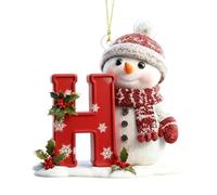 26 Letter Christmas Tree Snowman Ornaments, Acrylic Alphabet Snowman Decorations, for Party, Christmas, Home DIY Craft, Can be combined at will (H)
