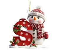 26 Letter Christmas Tree Snowman Ornaments, Acrylic Alphabet Snowman Decorations, for Party, Christmas, Home DIY Craft, Can be combined at will (S)