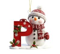 26 Letter Christmas Tree Snowman Ornaments, Acrylic Alphabet Snowman Decorations, for Party, Christmas, Home DIY Craft, Can be combined at will (P)