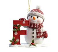 26 Letter Christmas Tree Snowman Ornaments, Acrylic Alphabet Snowman Decorations, for Party, Christmas, Home DIY Craft, Can be combined at will (F)