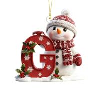 26 Letter Christmas Tree Snowman Ornaments, Acrylic Alphabet Snowman Decorations, for Party, Christmas, Home DIY Craft, Can be combined at will (G)