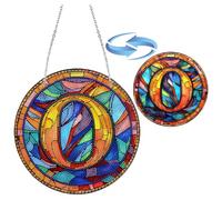 26 Letter DIY Diamond Art Painting Wreath Kits Rhinestone Diamond Art Window Hanging Pendants Home Garden Wall Hanging Kits (Double-Sided Pattern Single Side Point Drill)-O