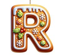 26 Letter Gingerbread Christmas Decorations - A to Z Hanging Xmass Alphabet Letters | Initial Letter Pendant | Alphabet with Name Ornaments Christmas Tree Decoration 26 Gingerbread Alphabet Ornaments