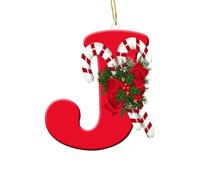 26 Letter Ornaments Christmas Tree Decoration, 2025 Personalized Christmas Letter Xmas Tree Hanging Pendant, A to Z Ornament Letters Decorative Hanging, DIY Craft Christmas Ornaments (J)