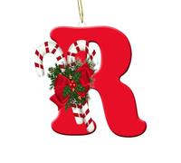 26 Letter Ornaments Christmas Tree Decoration, 2025 Personalized Christmas Letter Xmas Tree Hanging Pendant, A to Z Ornament Letters Decorative Hanging, DIY Craft Christmas Ornaments (R)