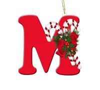 26 Letter Ornaments Christmas Tree Decoration, 2025 Personalized Christmas Letter Xmas Tree Hanging Pendant, A to Z Ornament Letters Decorative Hanging, DIY Craft Christmas Ornaments (M)