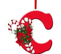 26 Letter Ornaments Christmas Tree Decoration,Initial Decorative Hanging Christmas Alphabet Letters DIY Craft Ornaments,2D Acrylic Hanging Pendant for Window Wall Wreath Xmas Decoation (C)